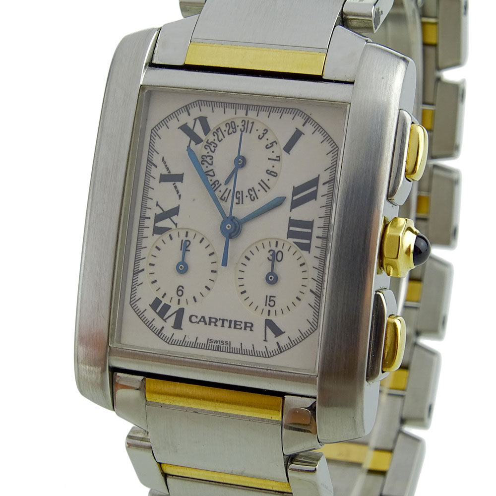 Cartier Tank Francaise Chronoflex Steel & Gold W51004Q4
