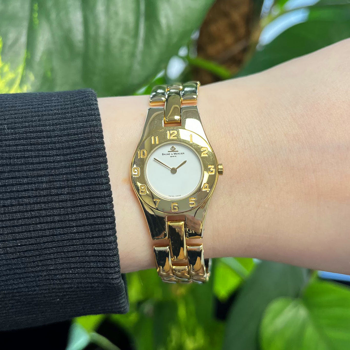 Baume & Mercier Linear Gold Plate Wristwatch