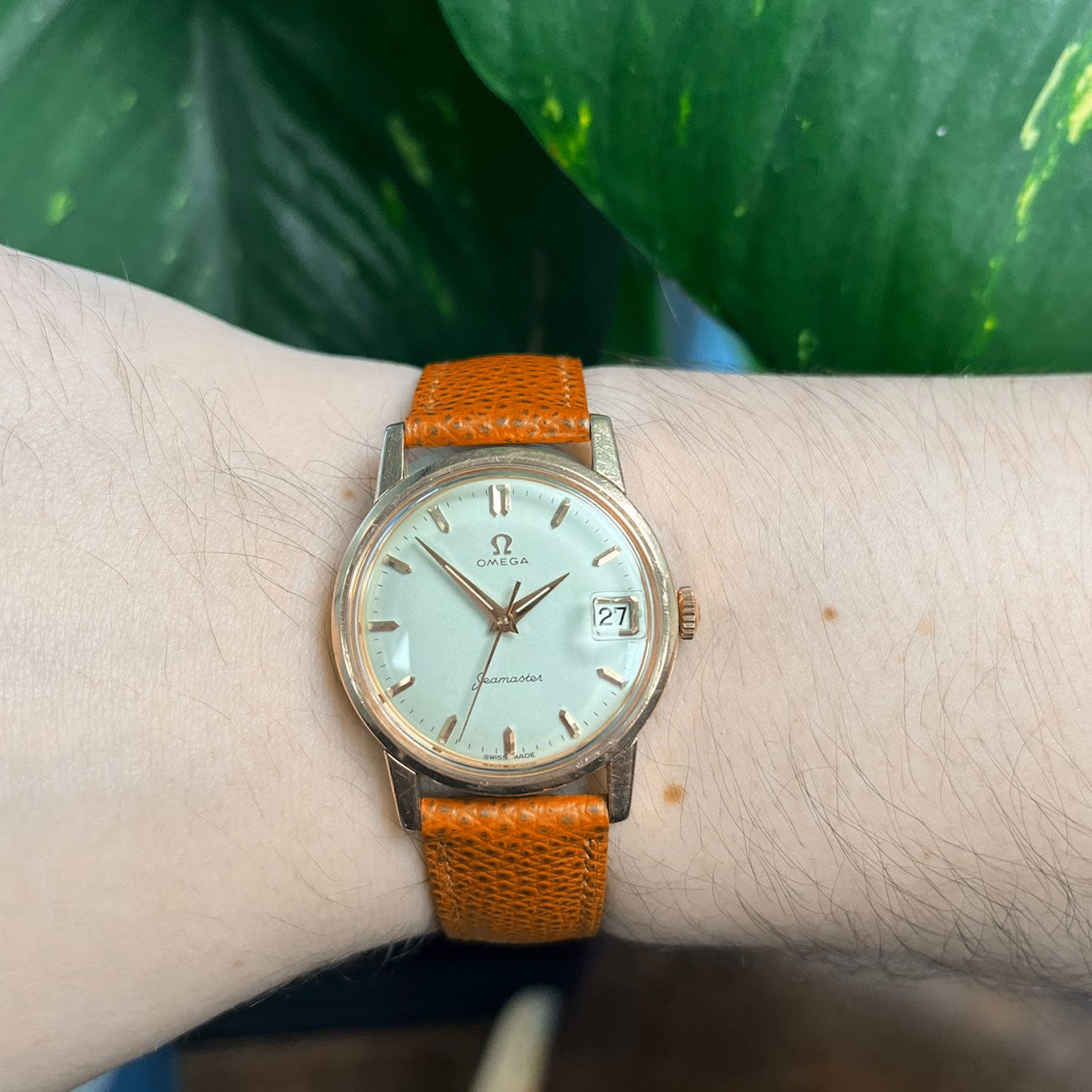 Omega Seamaster Vintage Rose Gold Cap Mechanical Wristwatch
