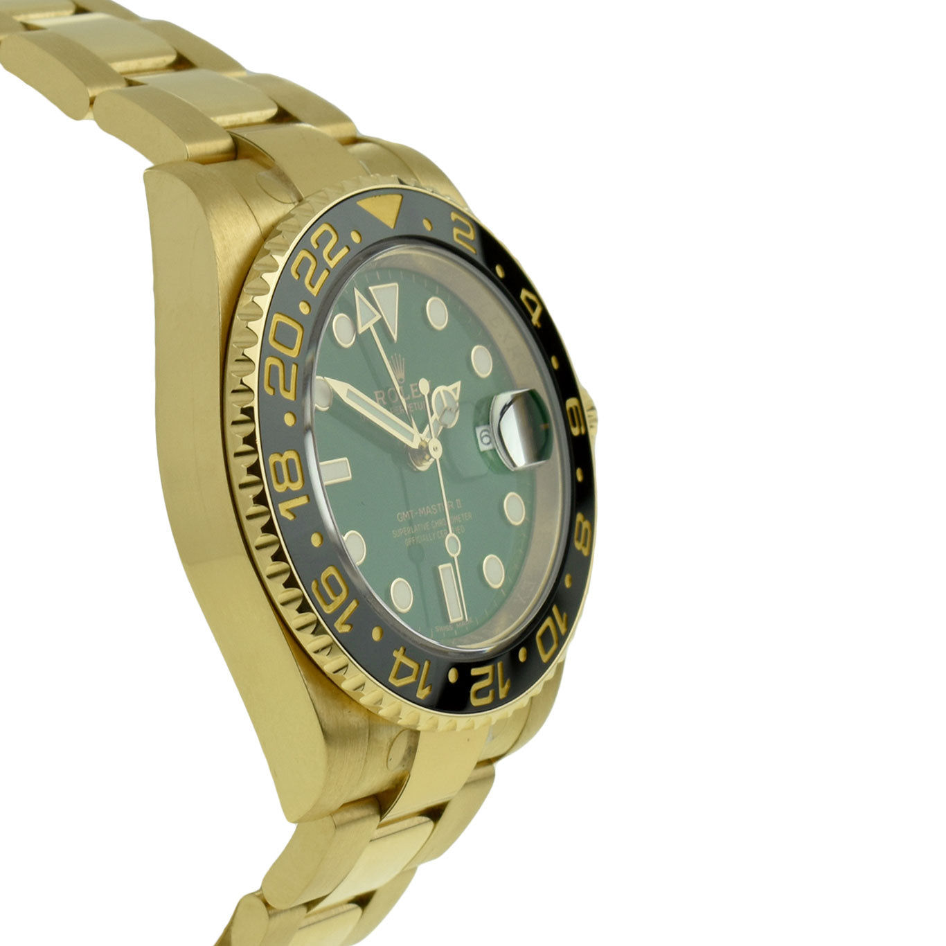 Rolex GMT-Master II 18ct Gold Green Dial 116718LN