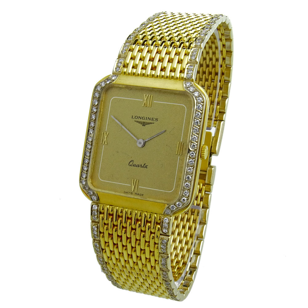 Longines 18ct Gold Diamond Set Quartz