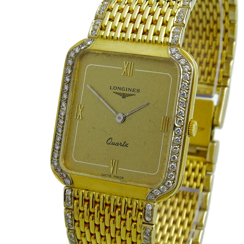Longines 18ct Gold Diamond Set Quartz