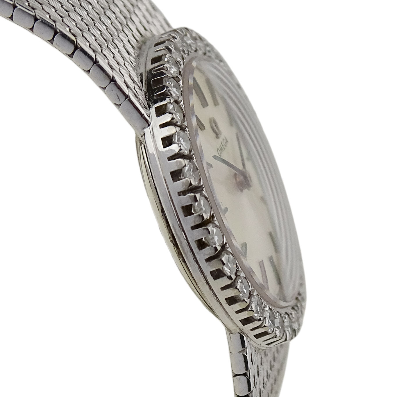 Omega Vintage 18ct White Gold Diamond Mechanical