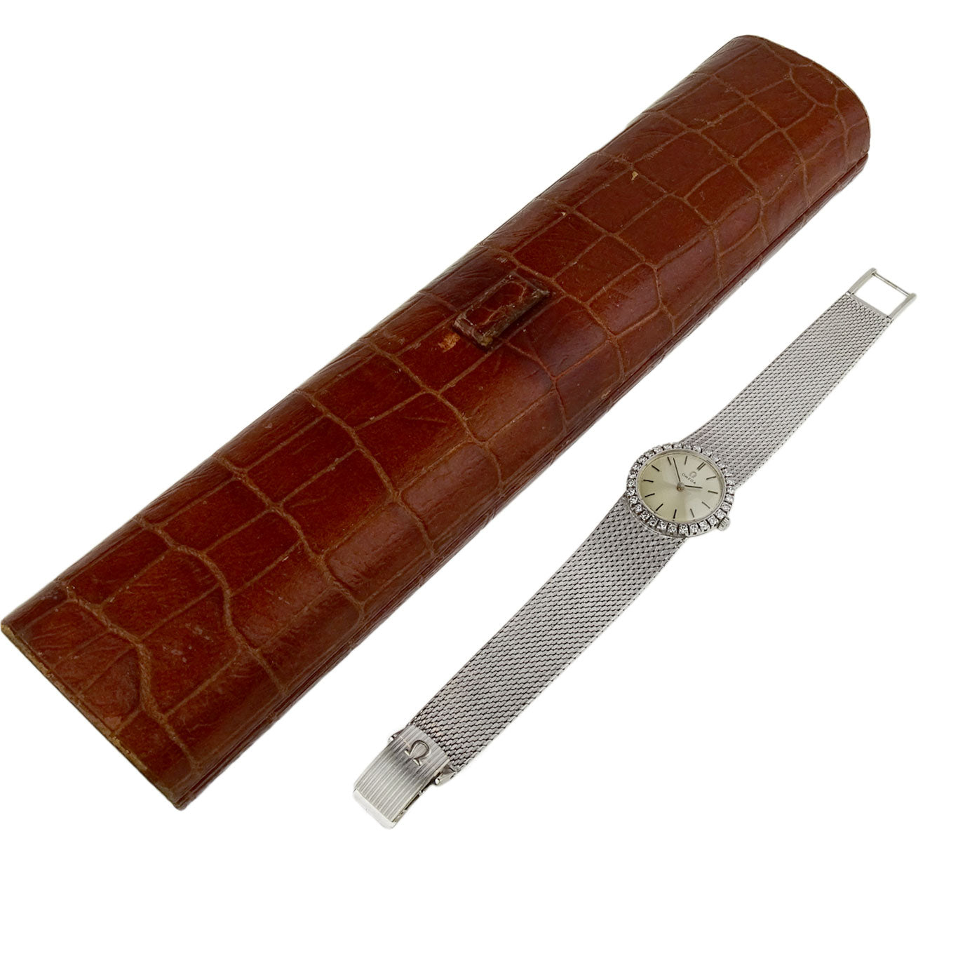 Omega Vintage 18ct White Gold Diamond Mechanical