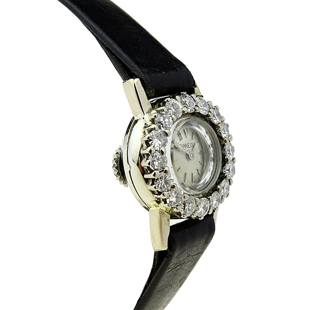 Omega Ladies 18k White Gold and Diamond Cocktail Watch