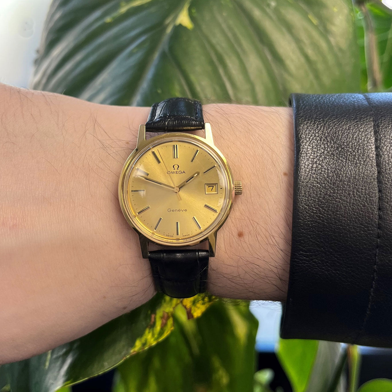 Omega Geneve Gold Plate Mechanical Wristwatch