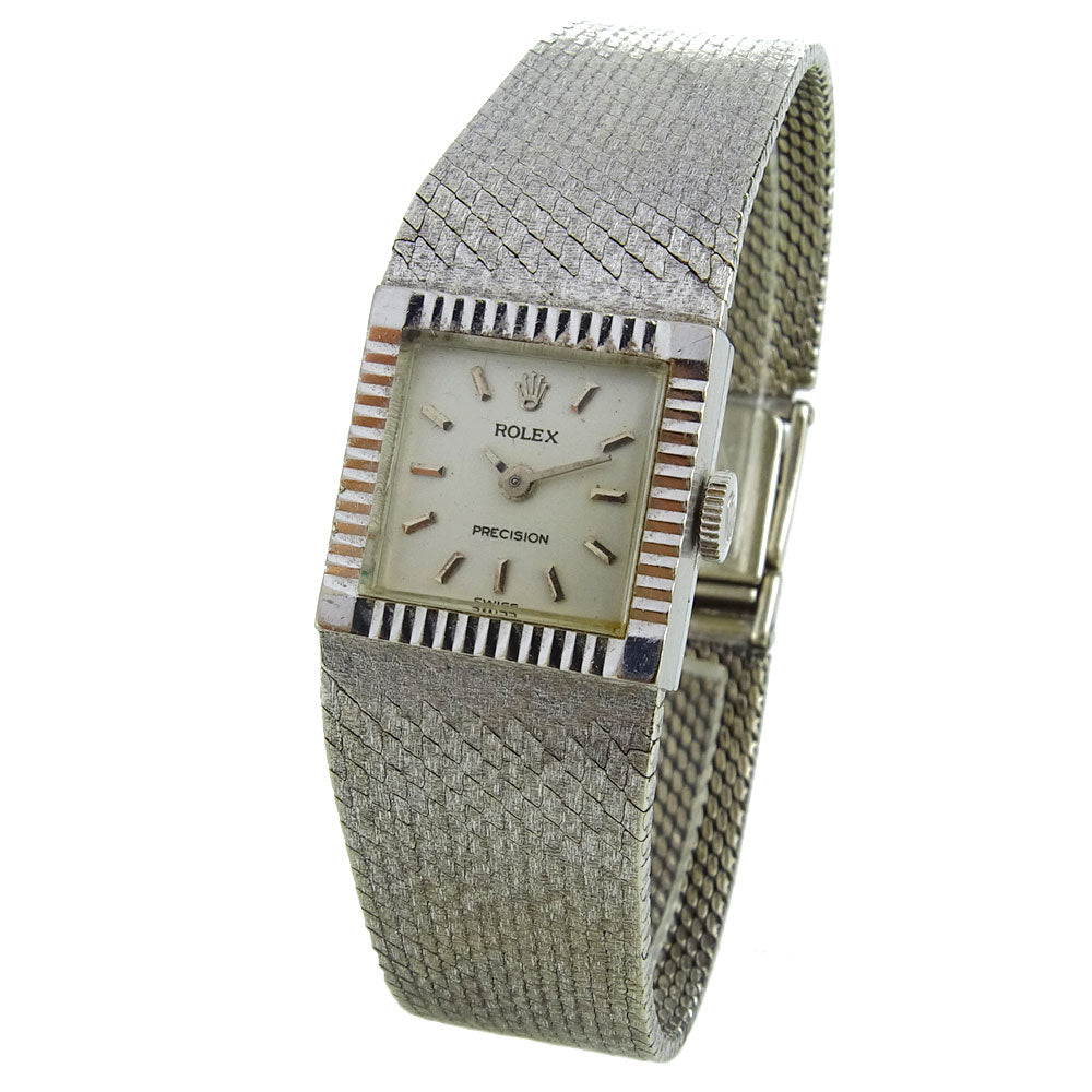 Rolex Precision 18k White Gold Ladies Vintage Wristwatch