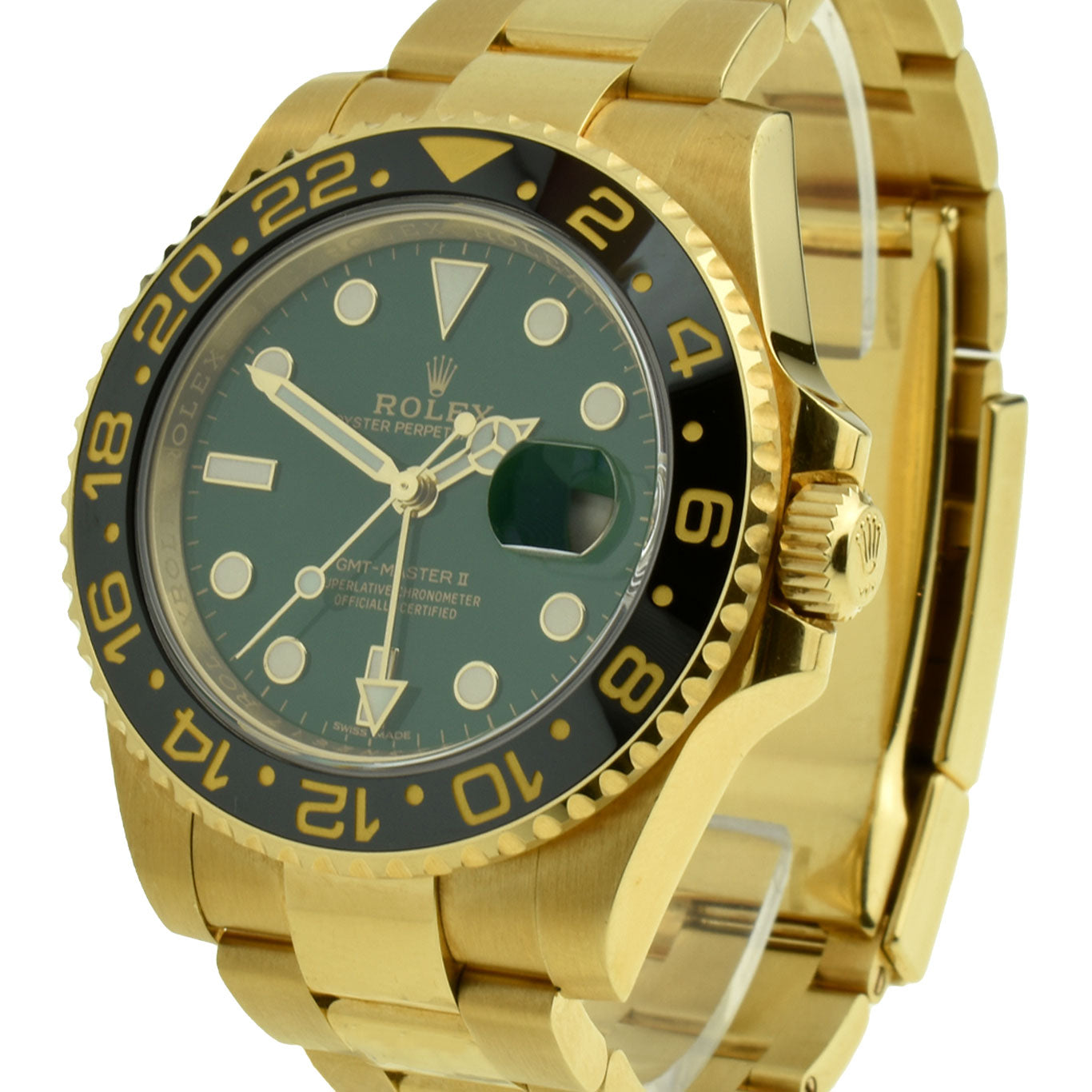 Rolex GMT-Master II Green Dial 18ct Gold 116718LN