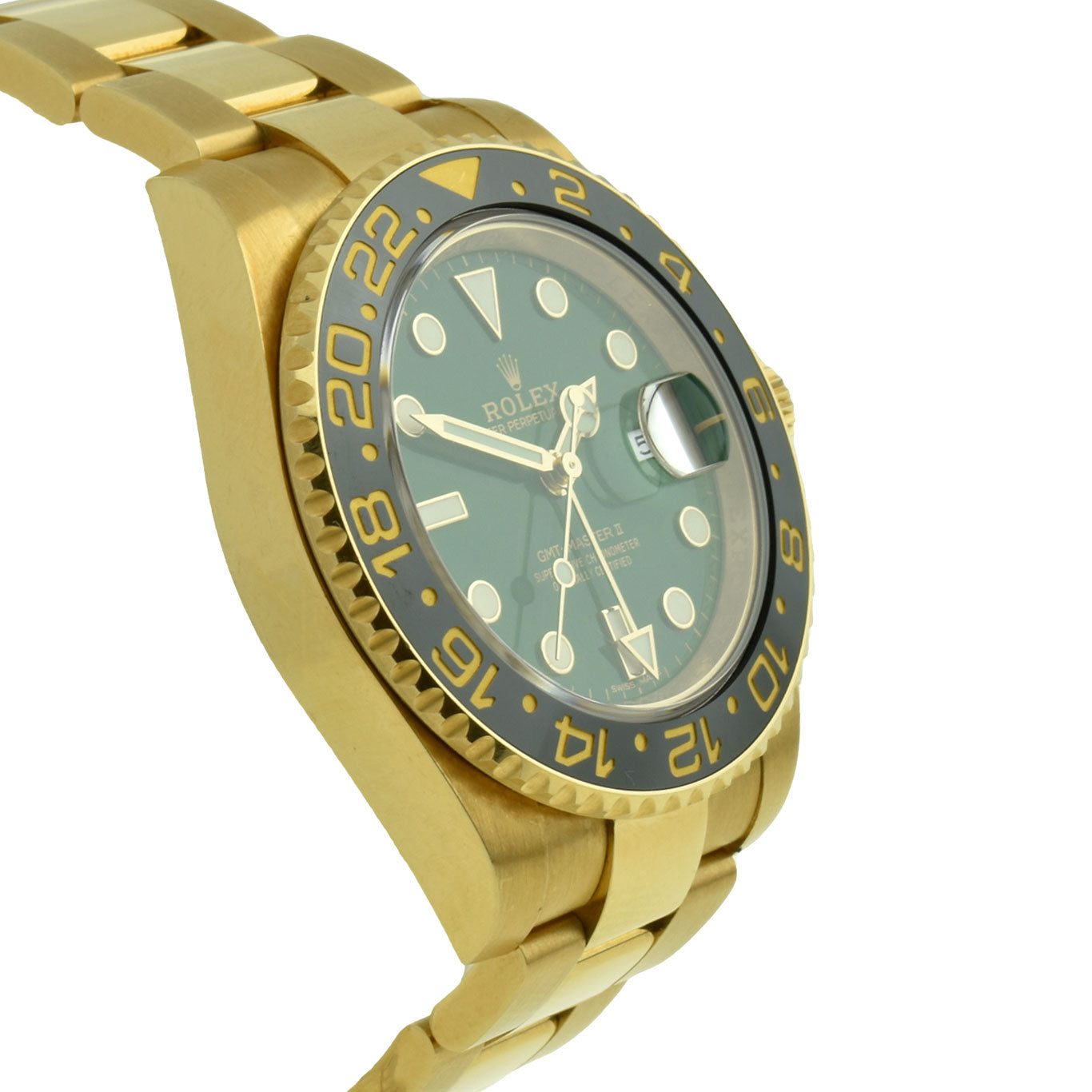 Rolex GMT-Master II Green Dial 18ct Gold 116718LN