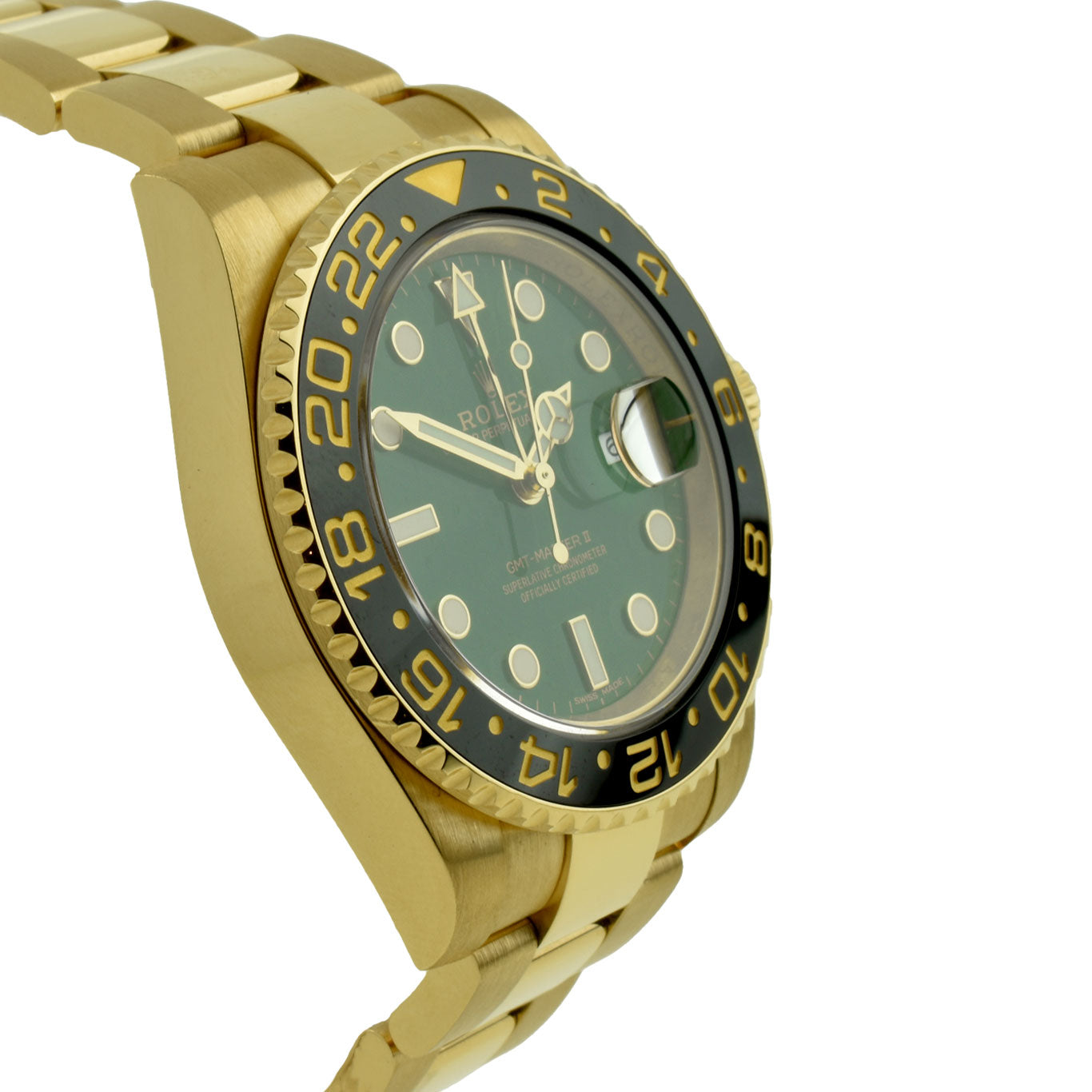 Rolex GMT-Master II Green Dial 18ct Gold 116718LN