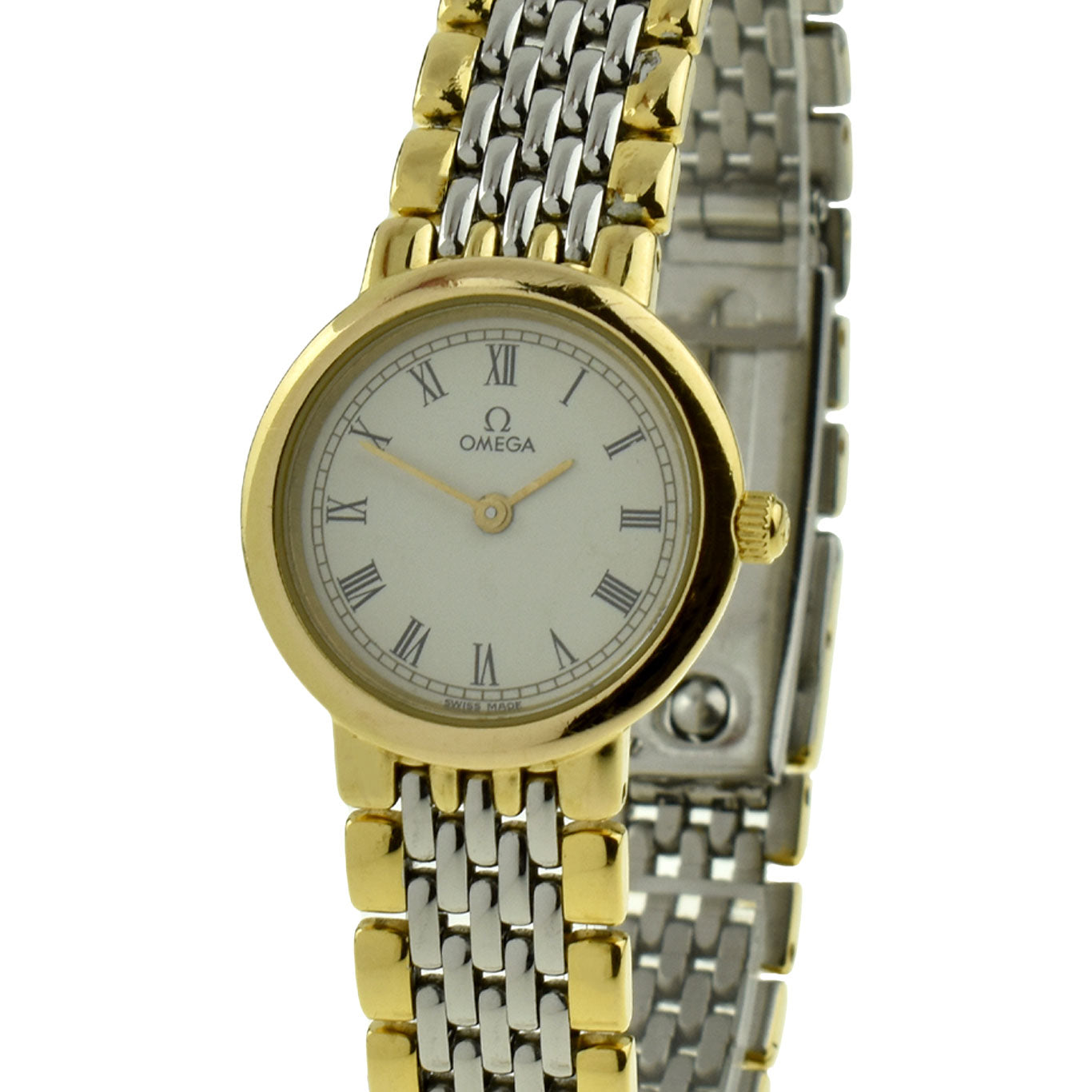 Omega De Ville Steel & Gold Plate Quartz 6360.23.00