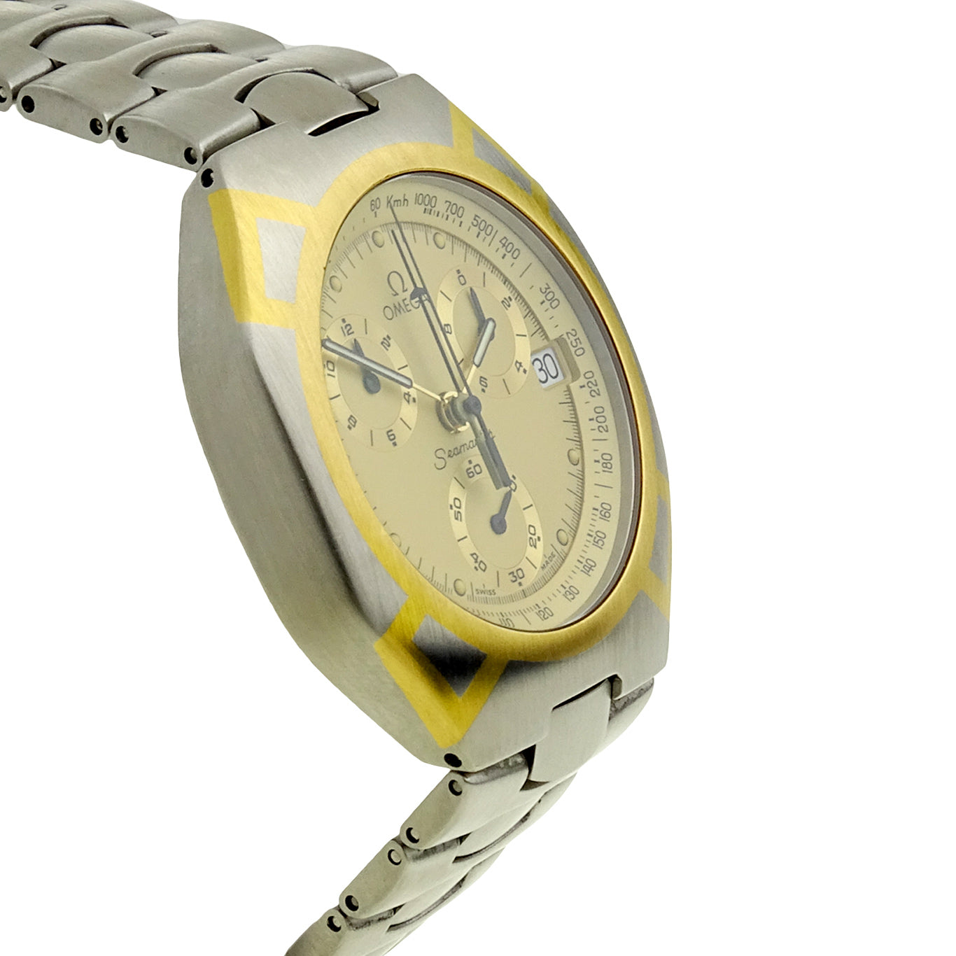 Omega Seamaster Polaris Steel & Gold Quartz Chronograph 2590.10.00
