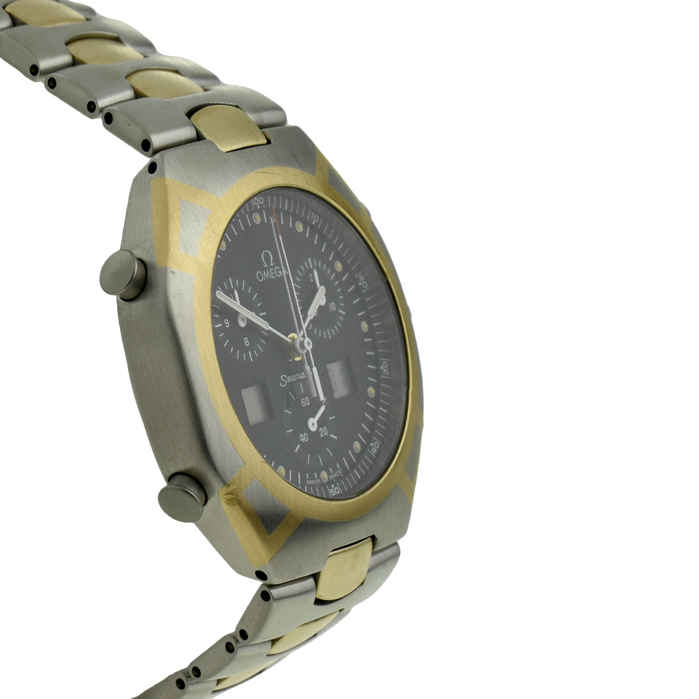 Omega Seamaster Polaris Steel & Gold Quartz Chronograph 2493.50.00
