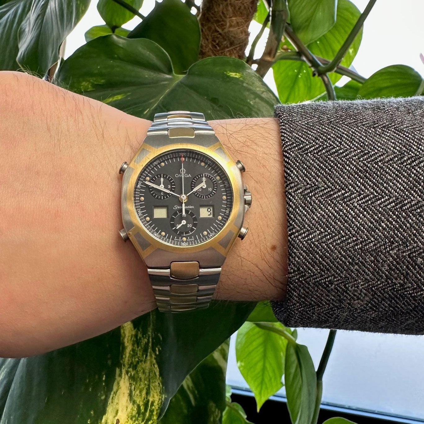 Omega Seamaster Polaris Steel & Gold Quartz Chronograph 2493.50.00