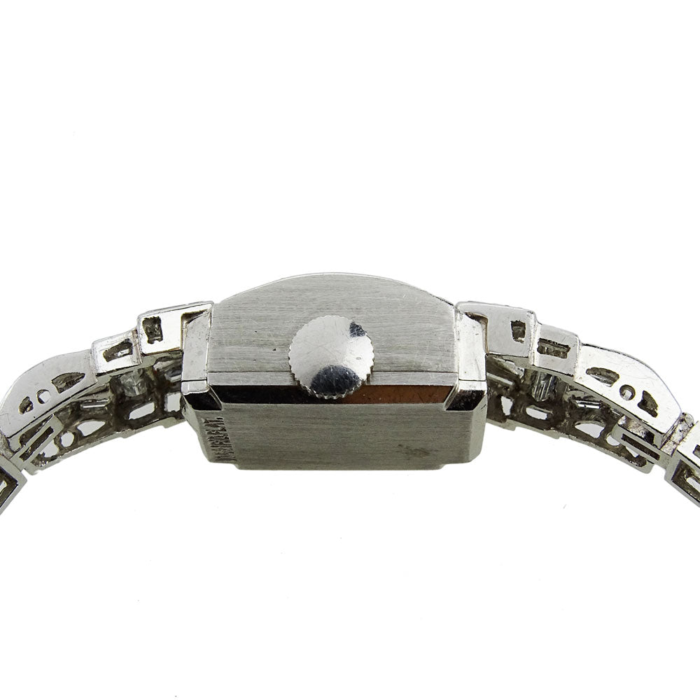 Hamilton Ladies Platinum & Diamond Art Deco Style Cocktail Watch