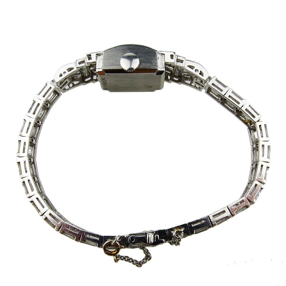 Hamilton Ladies Platinum & Diamond Art Deco Style Cocktail Watch