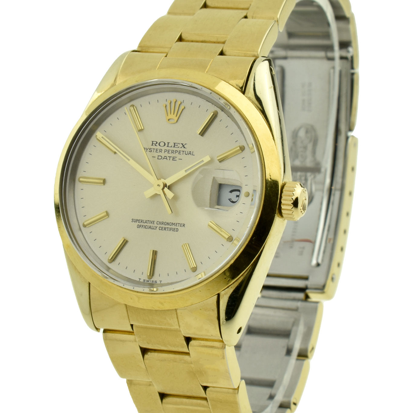 Rolex Date Oyster Perpetual Gold Cap 15505