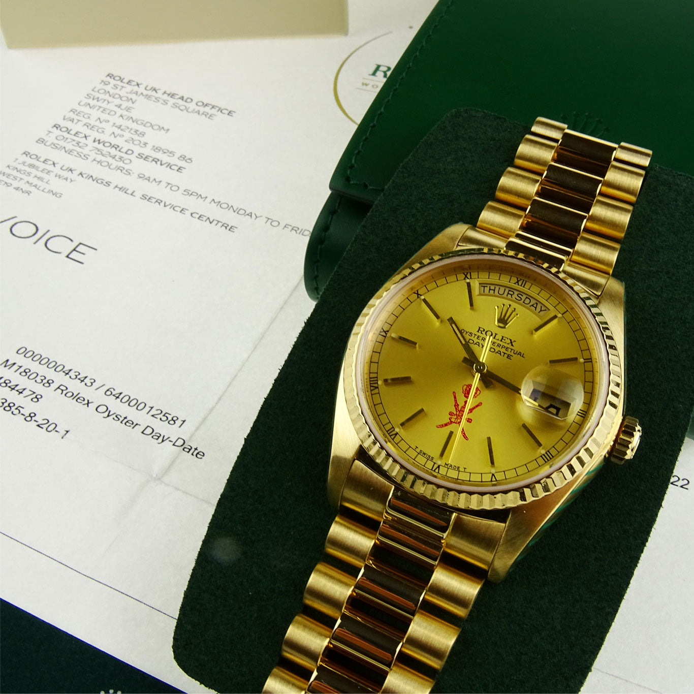 Rolex Day-Date "Sultan of Oman" 18k Gold 18038
