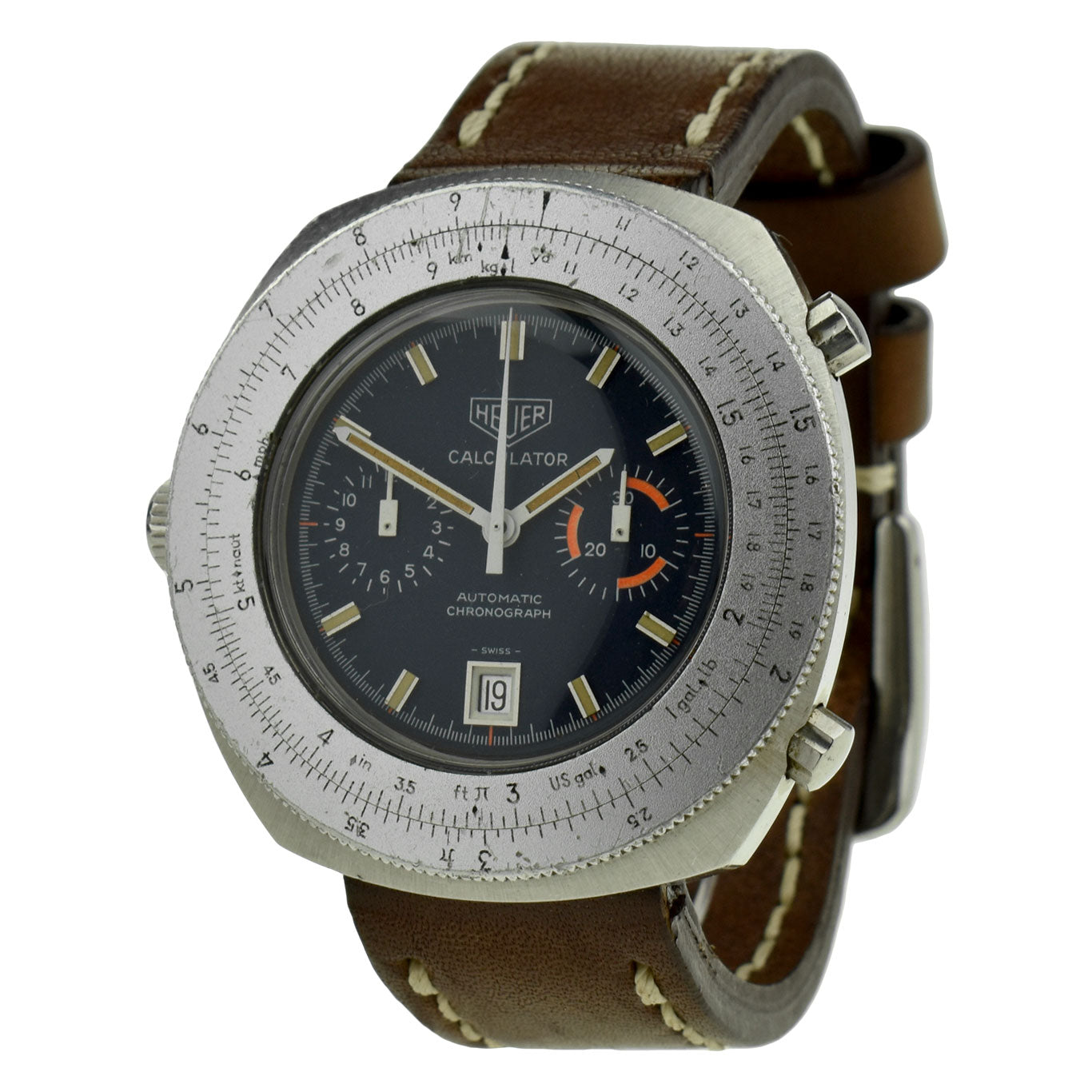 Heuer Calculator Vintage Automatic Chronograph Wristwatch