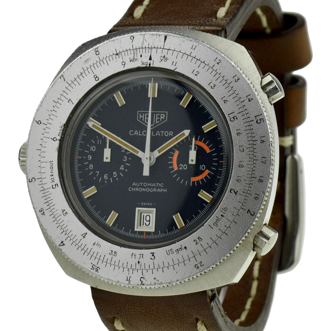 Heuer Calculator Vintage Automatic Chronograph Wristwatch