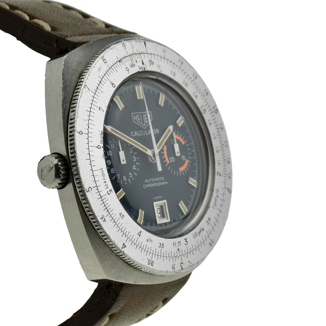 Heuer Calculator Vintage Automatic Chronograph Wristwatch