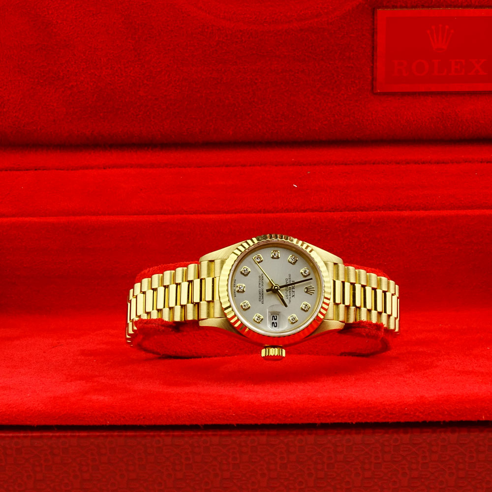 Rolex Lady Datejust Diamond Dot 18k Gold 69178
