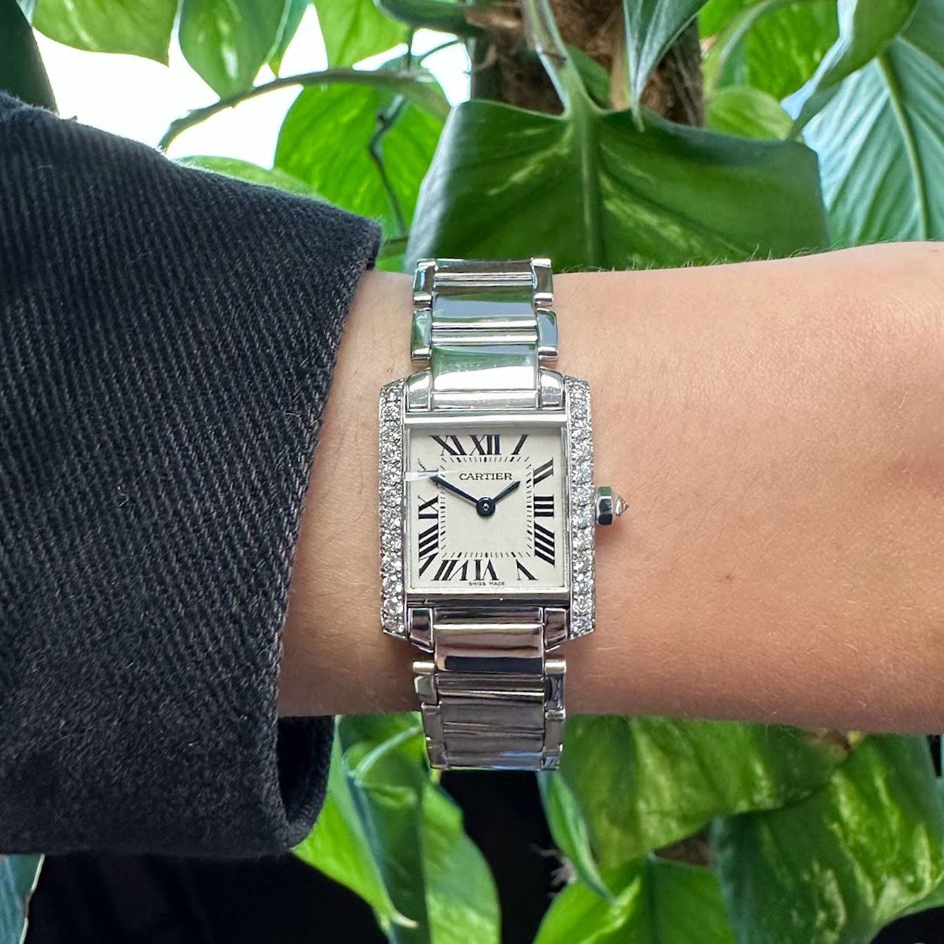 Cartier Tank Francaise 18ct White Gold Diamond Set 2403