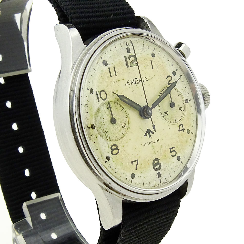 Lemania Vintage RAF Single Pusher Chrono