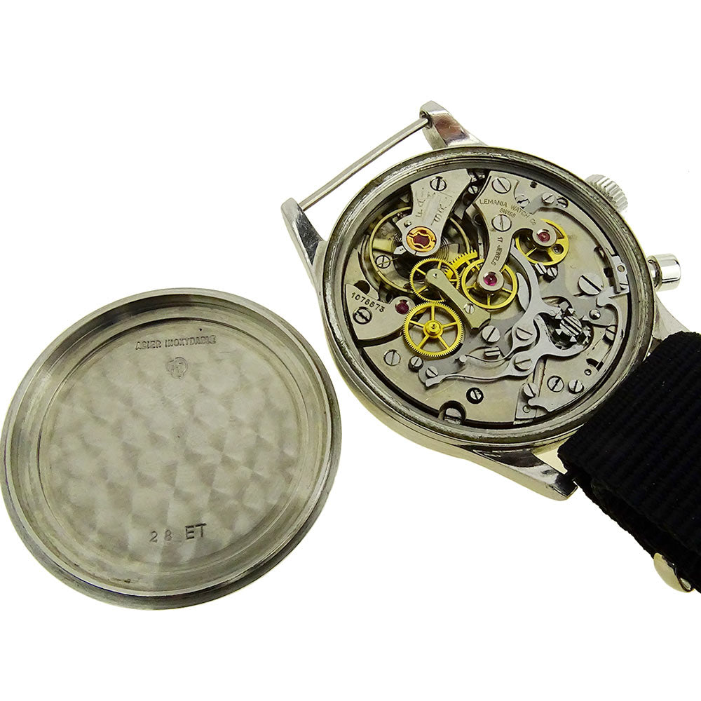 Lemania Vintage RAF Single Pusher Chrono