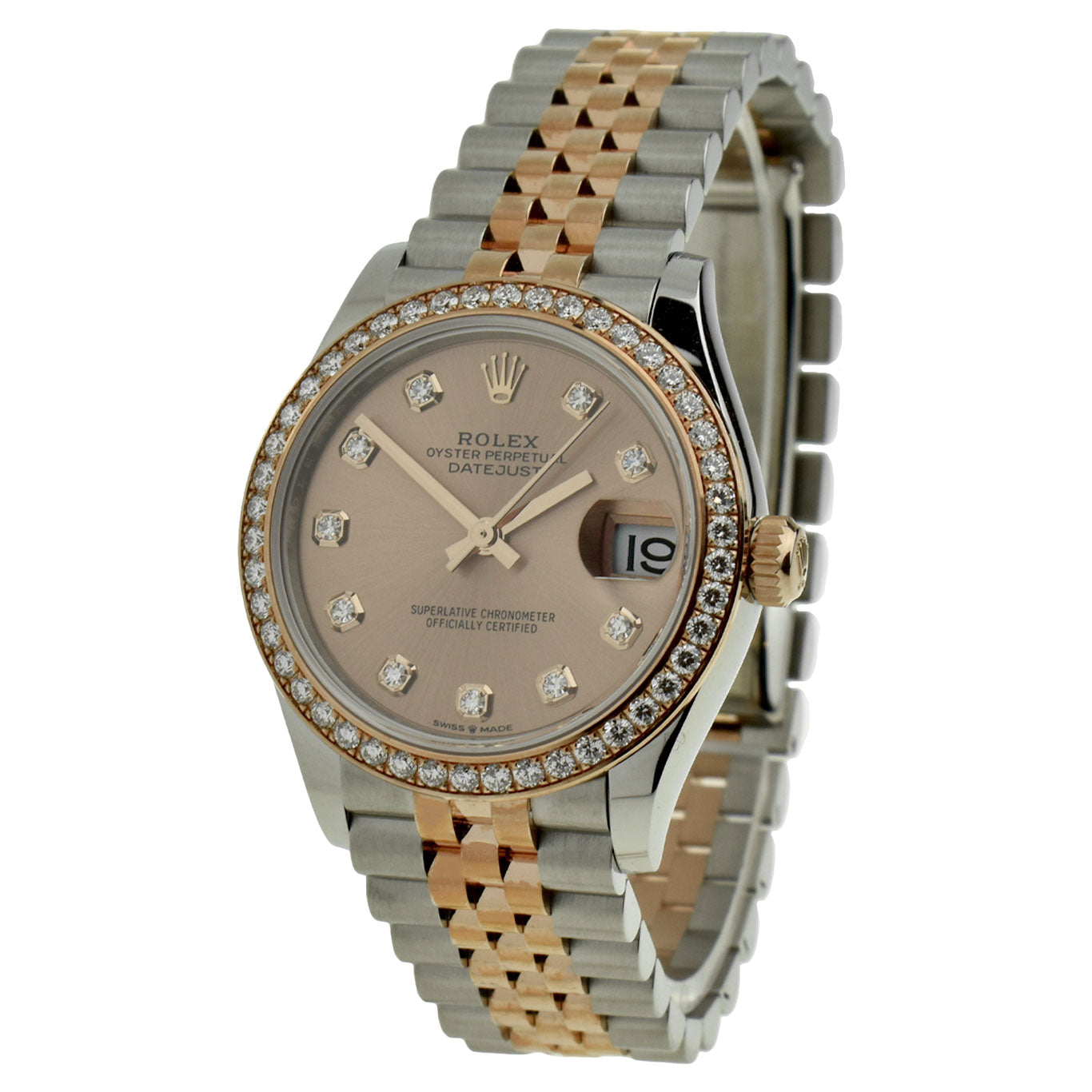 Rolex Datejust 31 Steel & Rose Gold Diamond Set 273831RBR at Parkers Jewellers