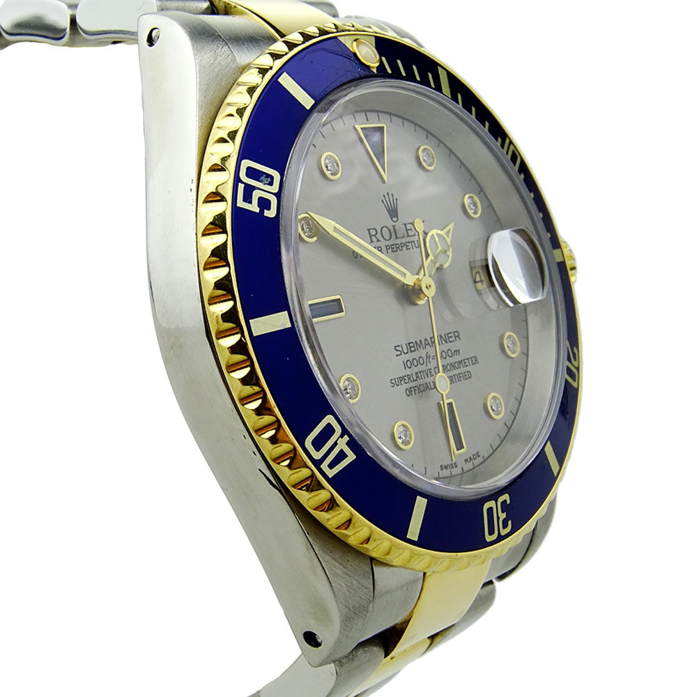 Rolex Submariner Date Steel and Gold Serti Dial 16613