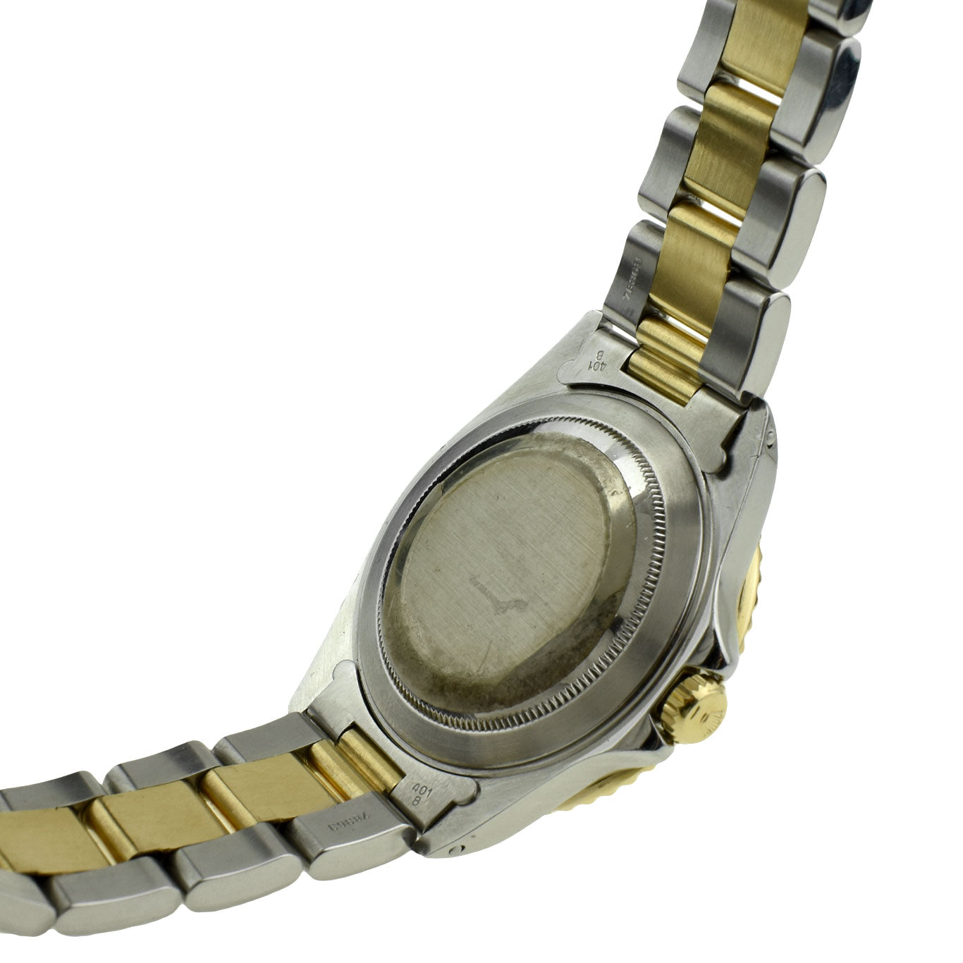 rolex gmt master ii rootbeer case back stainless steel and gold