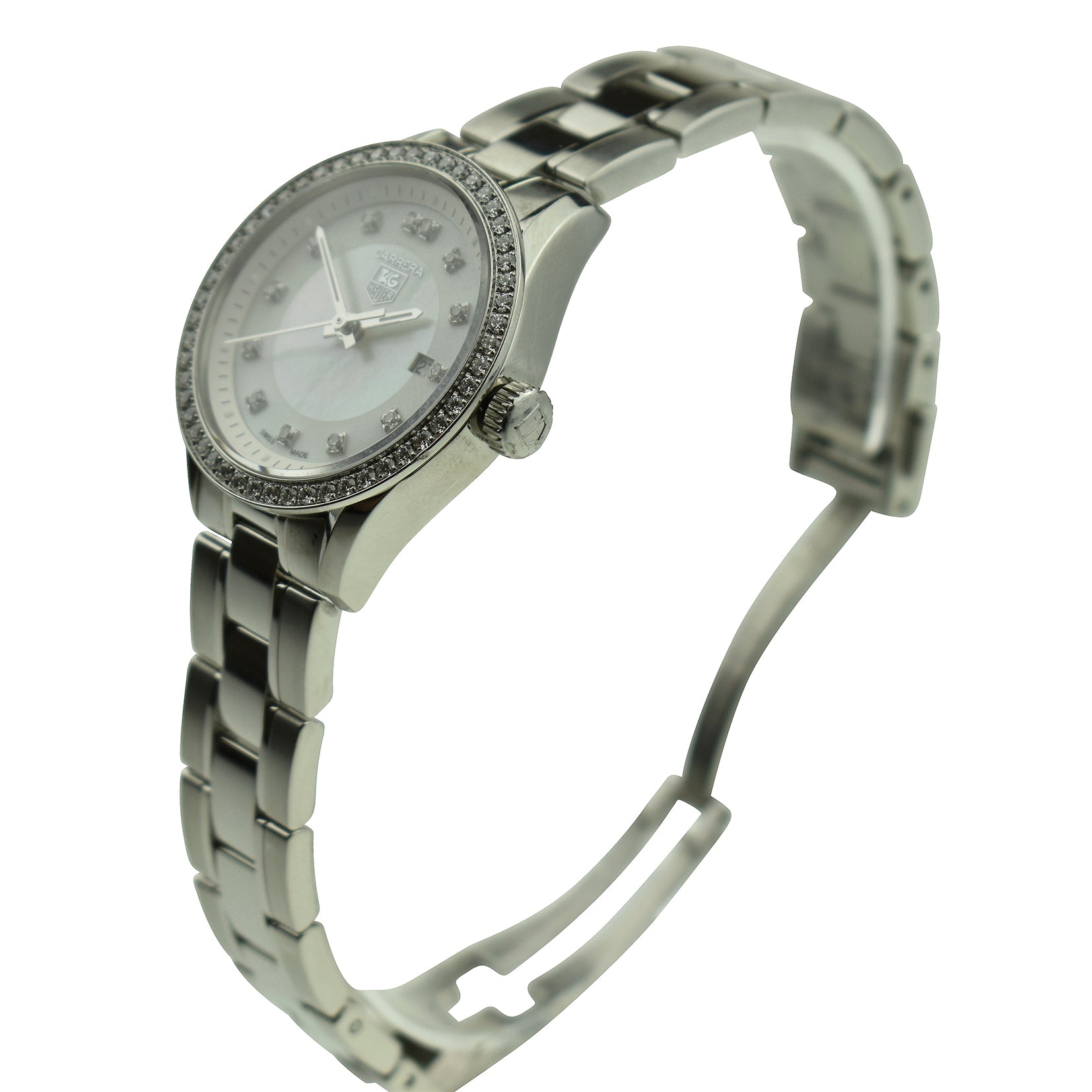 Tag Heuer Carrera Mother of Pearl Diamond Dial & Bezel WV1413