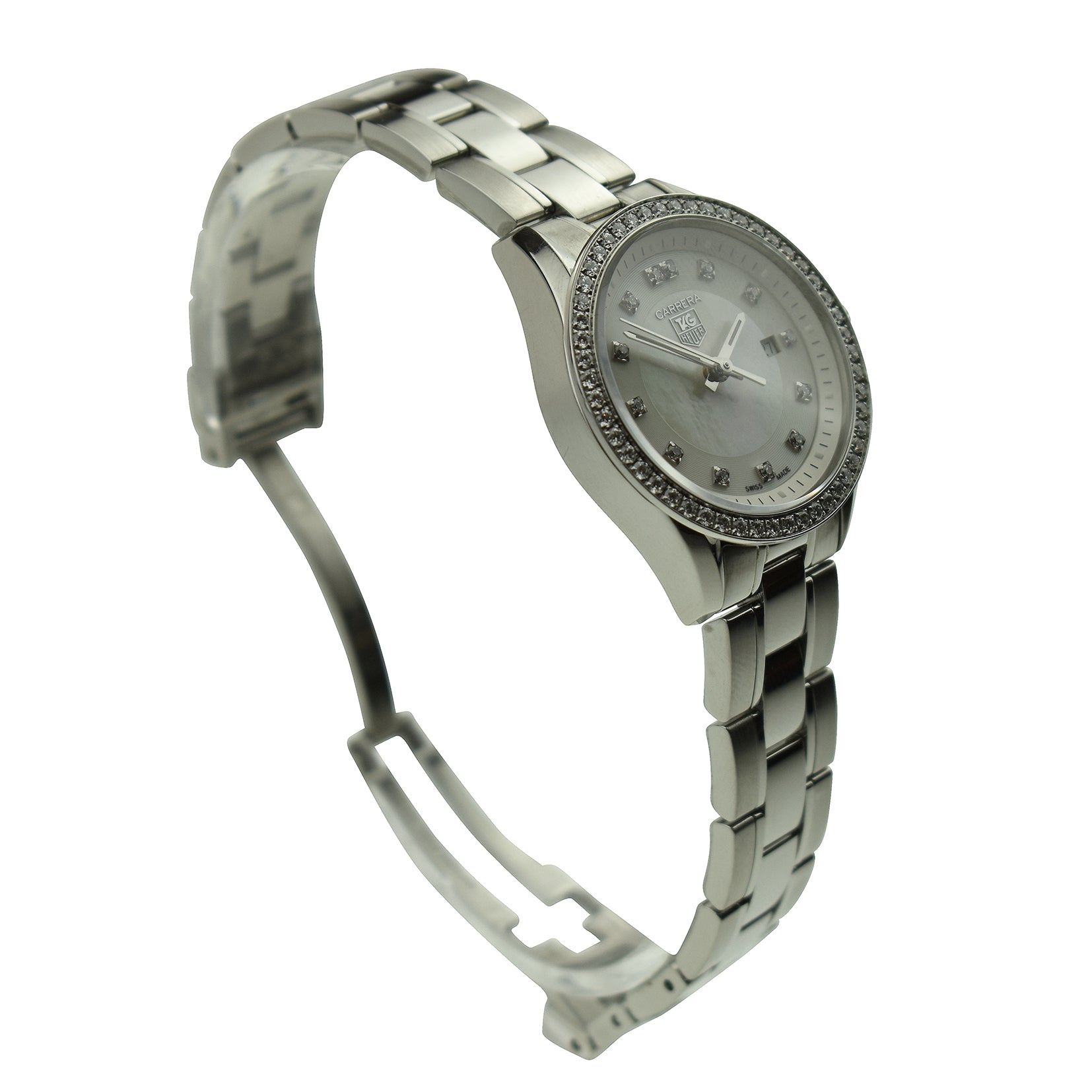 Tag Heuer Carrera Mother of Pearl Diamond Dial & Bezel WV1413