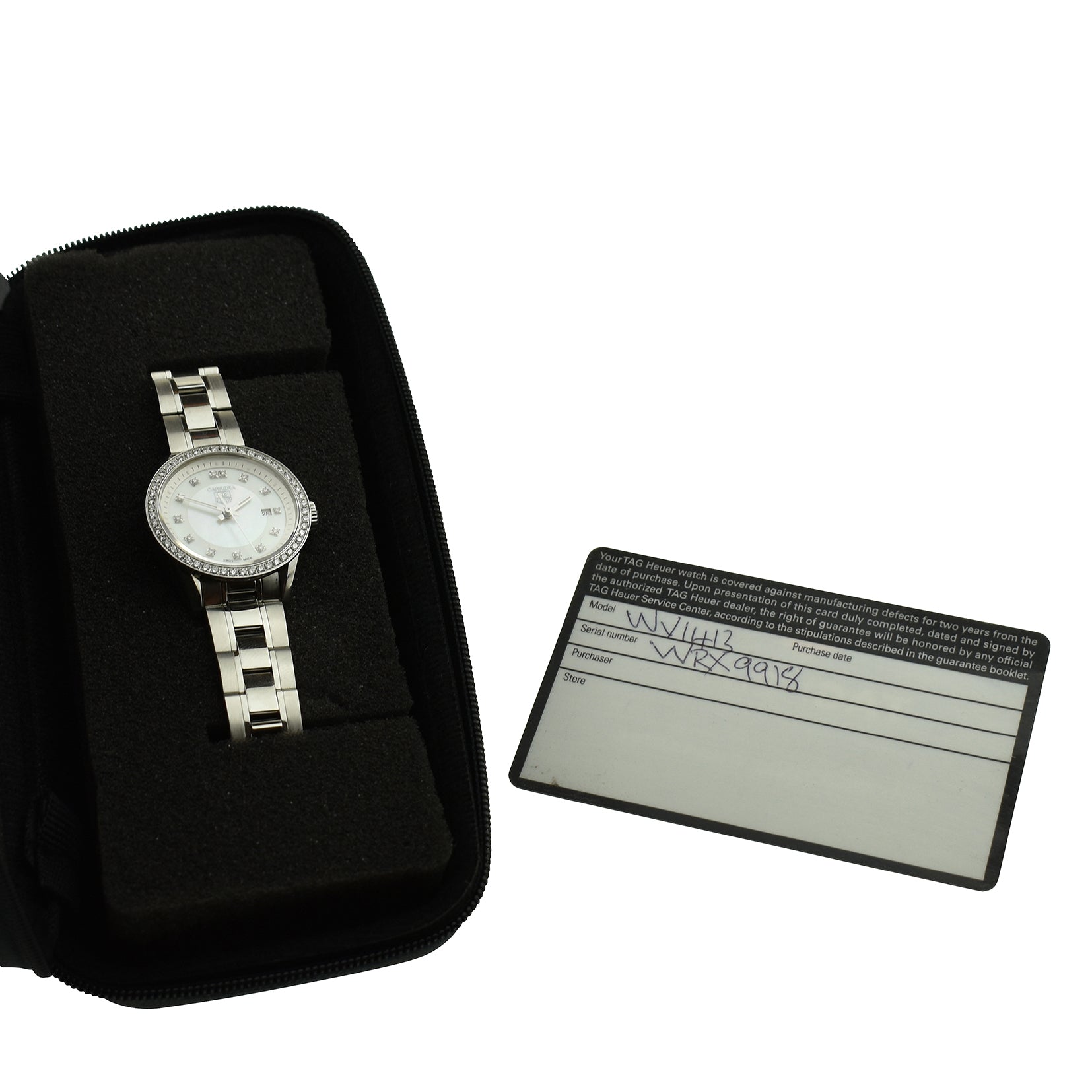 Tag Heuer Carrera Mother of Pearl Diamond Dial & Bezel WV1413