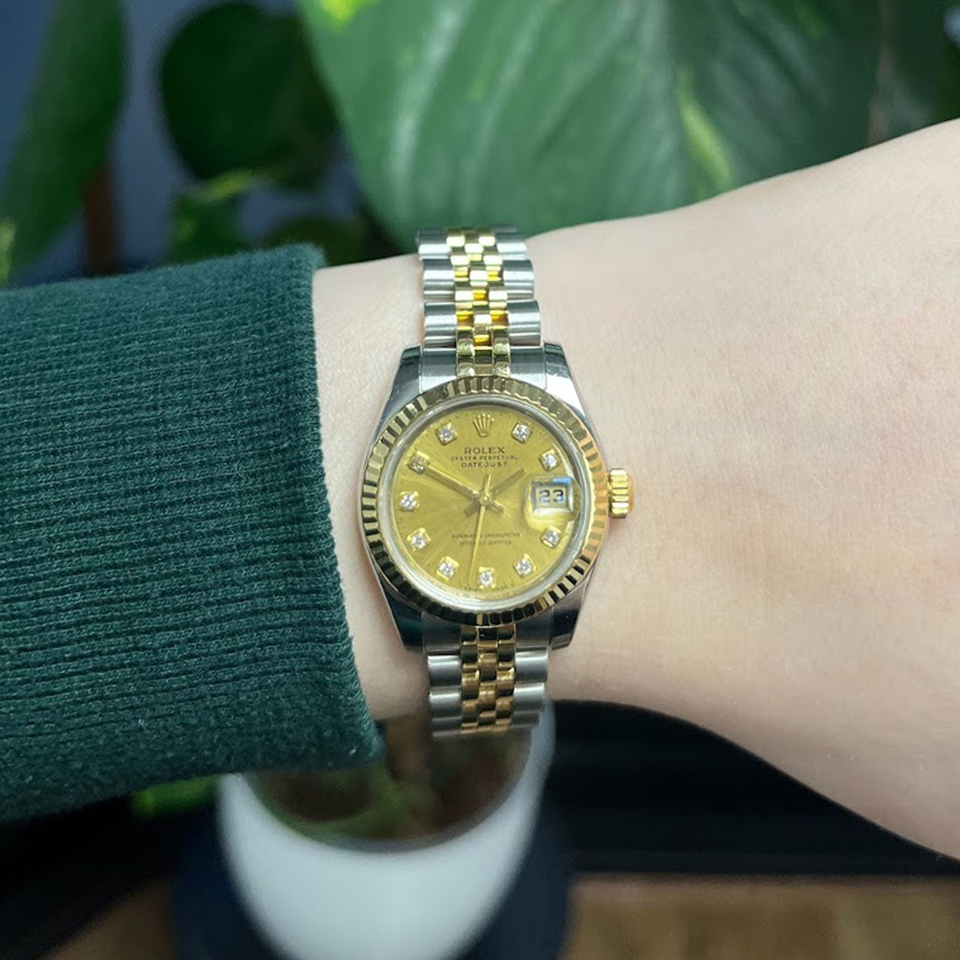 Rolex Lady Datejust Steel & Gold Diamond Set 179173