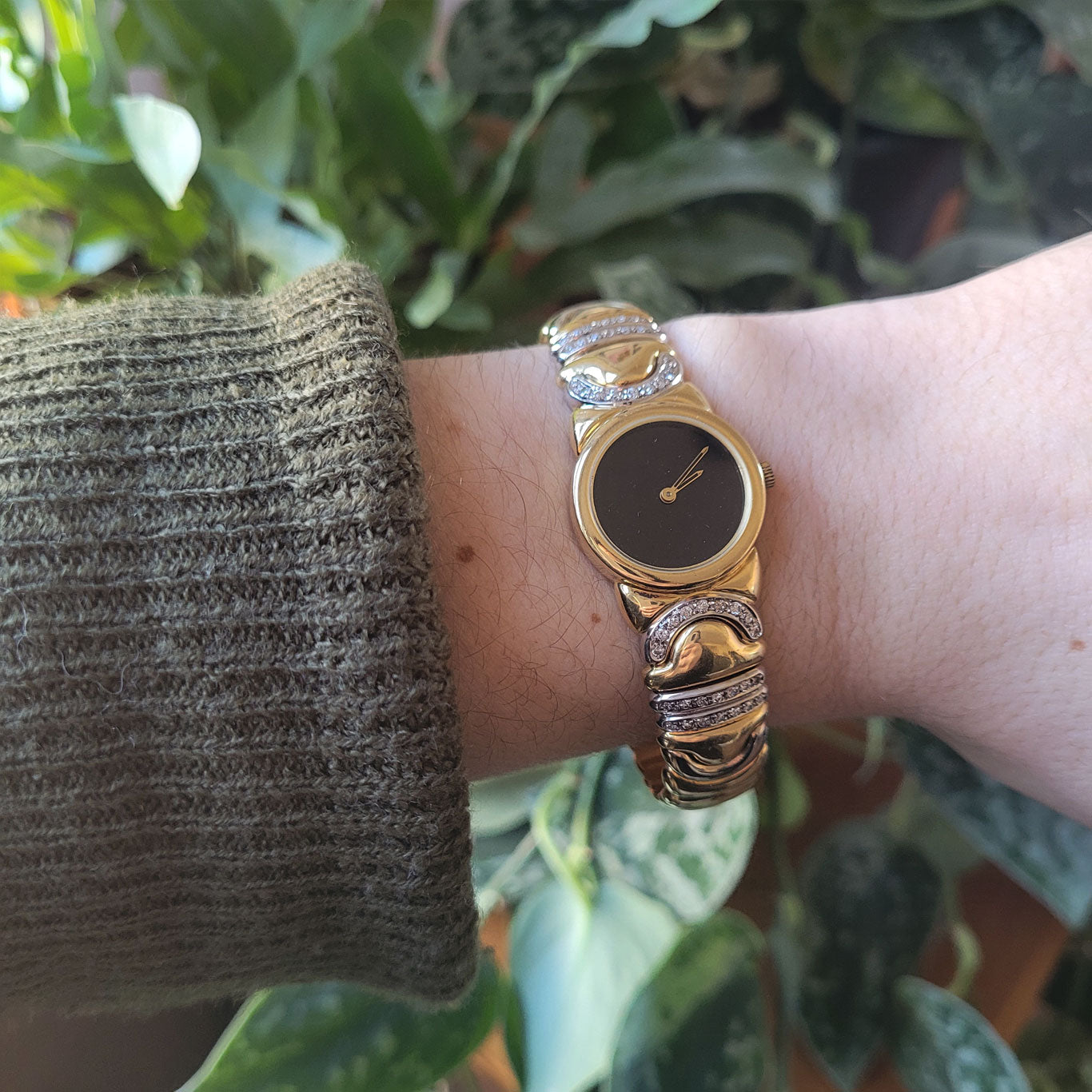 Bvlgari Parentesi 18k Gold Diamond Set Bangle JR0811L