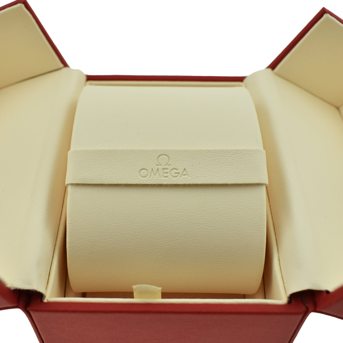 Omega Red Leather Watch Box Service Travel Case