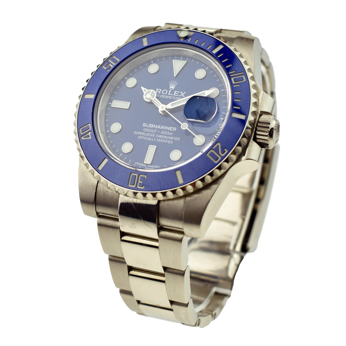 Rolex Submariner Oyster Perpetual 18ct White Gold Smurf 116619LB
