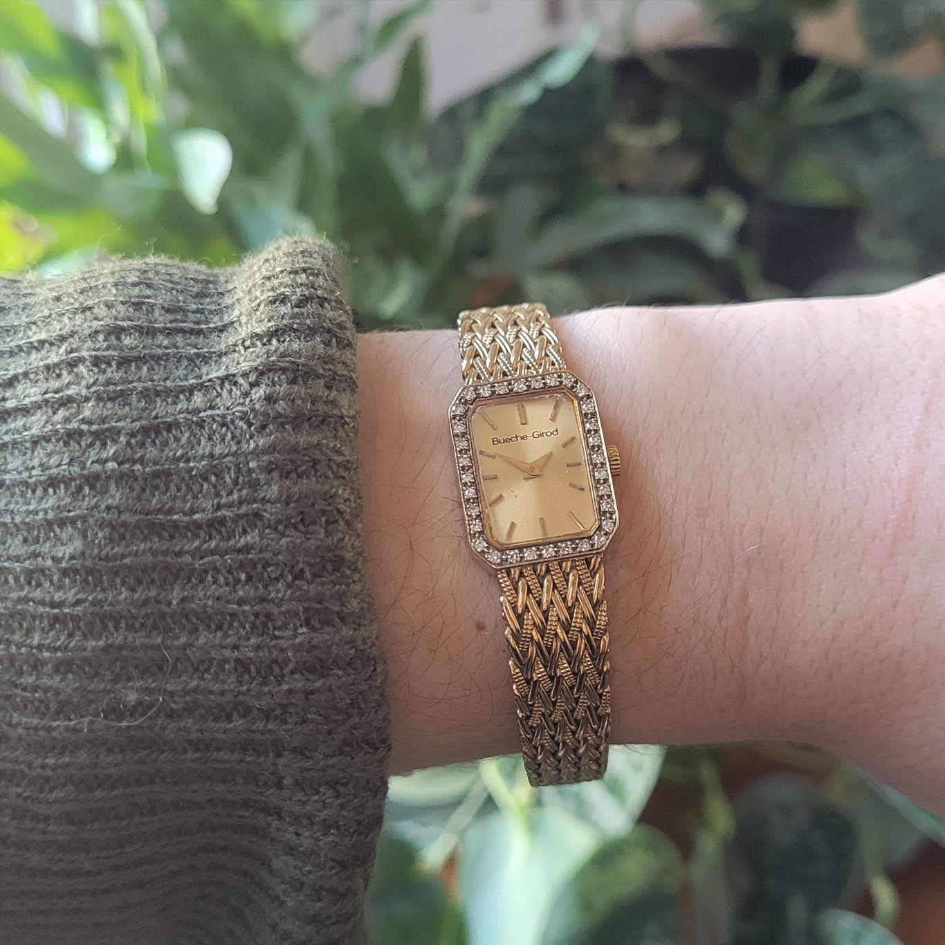 Bueche-Girod Ladies 9ct Gold Diamond Set Quartz