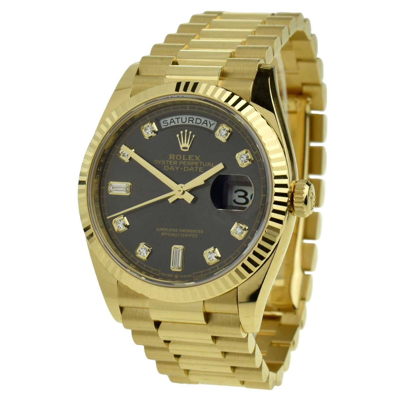 Rolex Day-Date 36 18ct Gold Diamond Dot 128238 at Parkers Jewellers