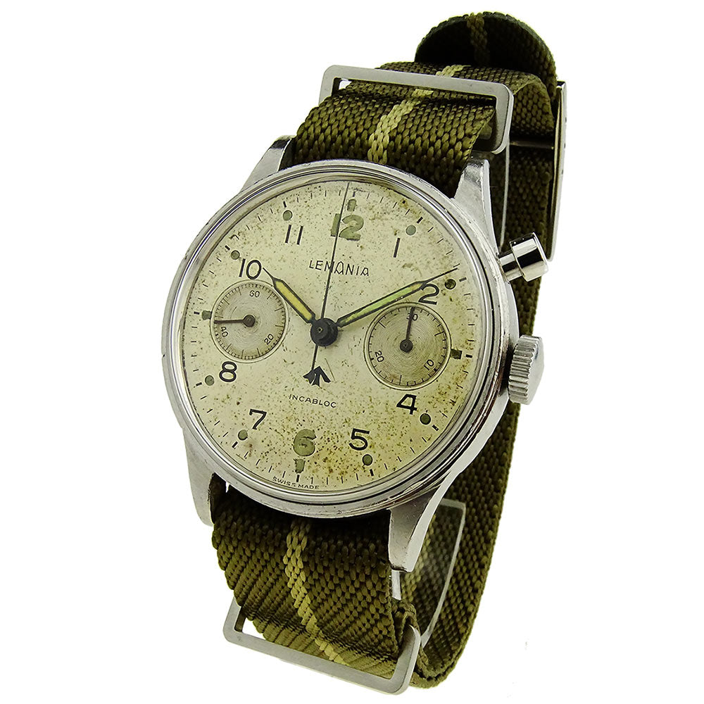 Lemania Vintage RAF Single Pusher Chrono
