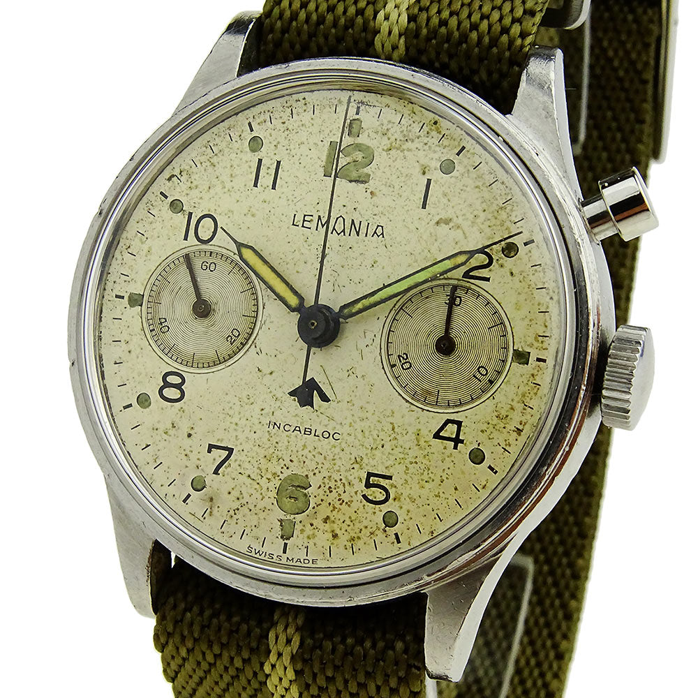 Lemania Vintage RAF Single Pusher Chrono