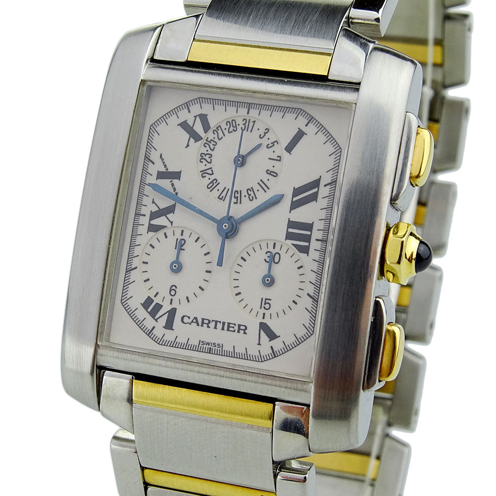 Cartier Tank Francaise Chronoflex Steel &amp; Gold W51004Q4