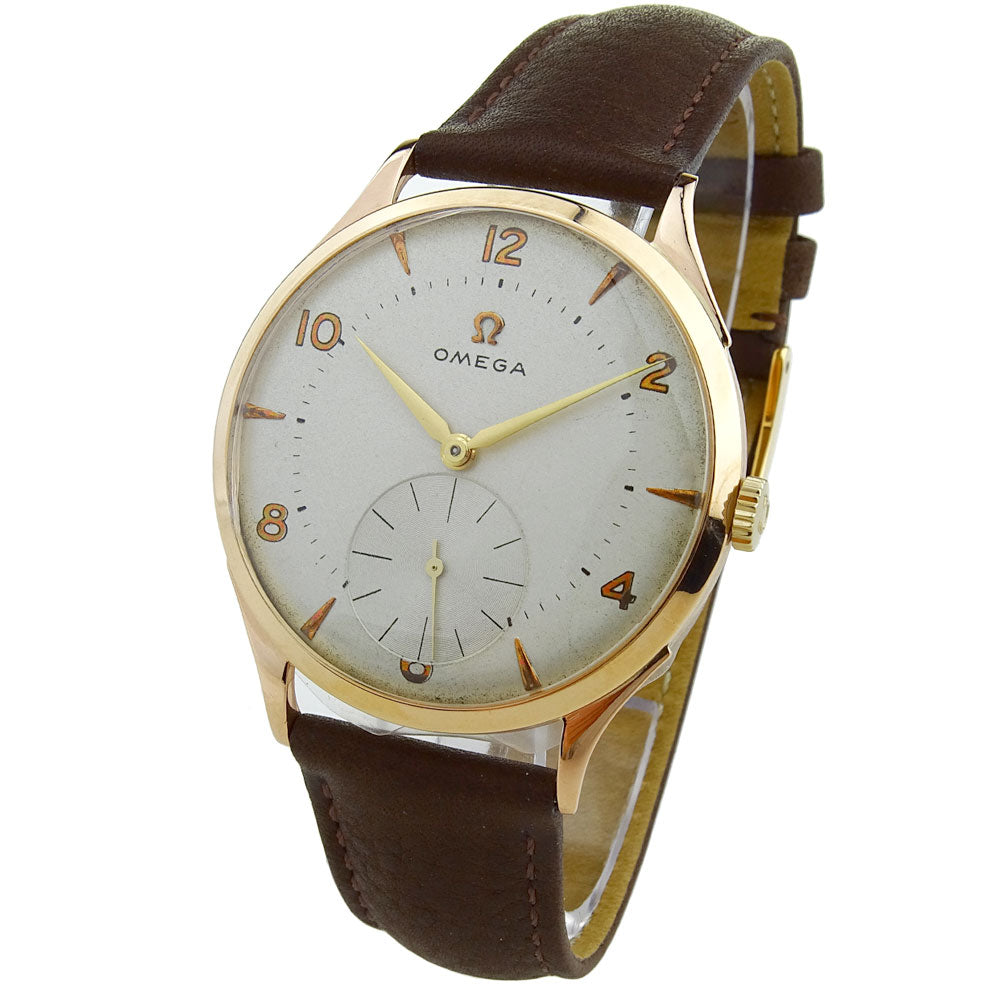 Omega Vintage 18k Rose Gold Oversize Mechanical