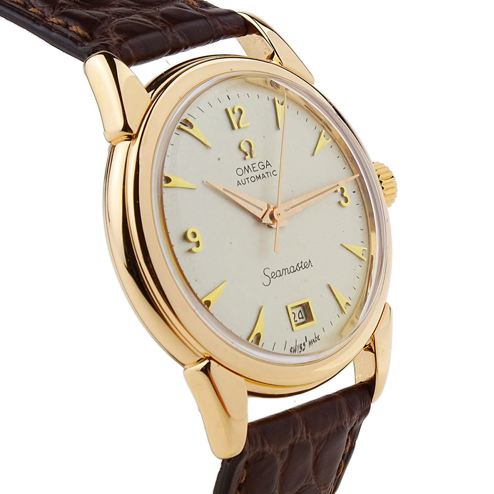 Omega Seamaster Vintage Automatic 18k Rose Gold Wristwatch 1950