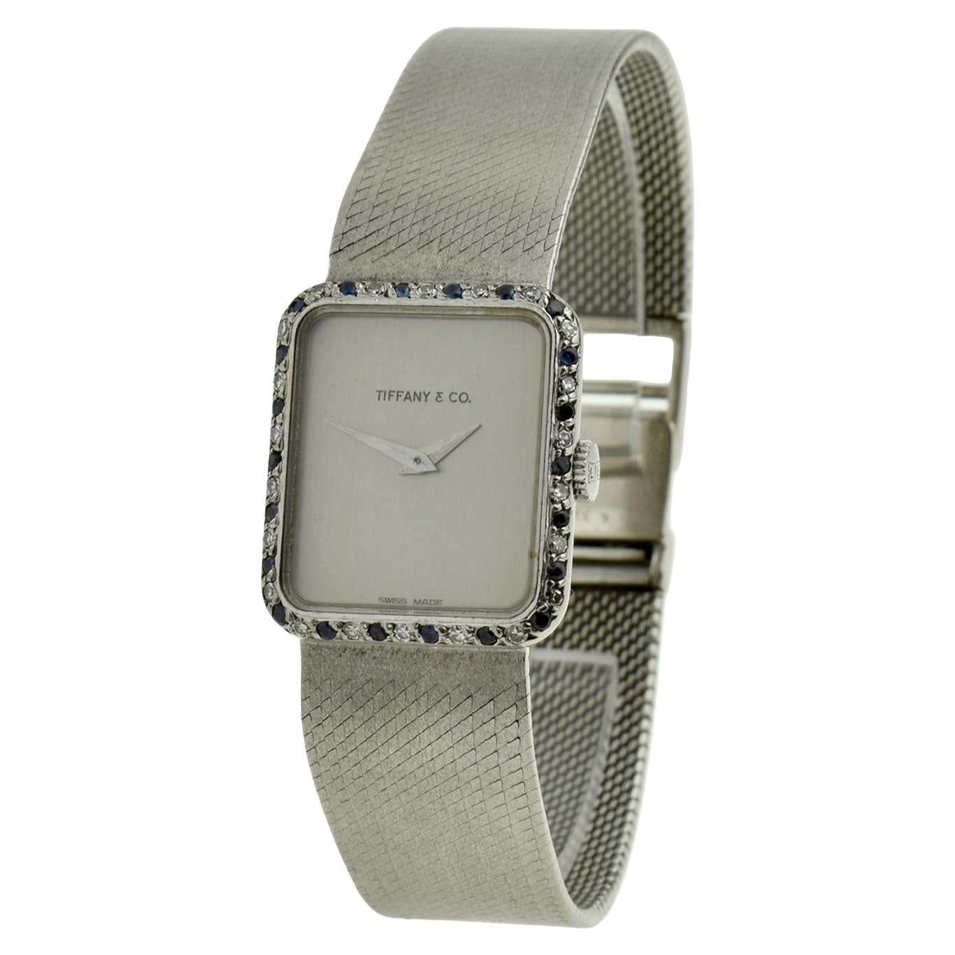 Tiffany &amp; Co by Chopard 18ct White Gold Diamond &amp; Sapphire Set Mechanical Wristwatch