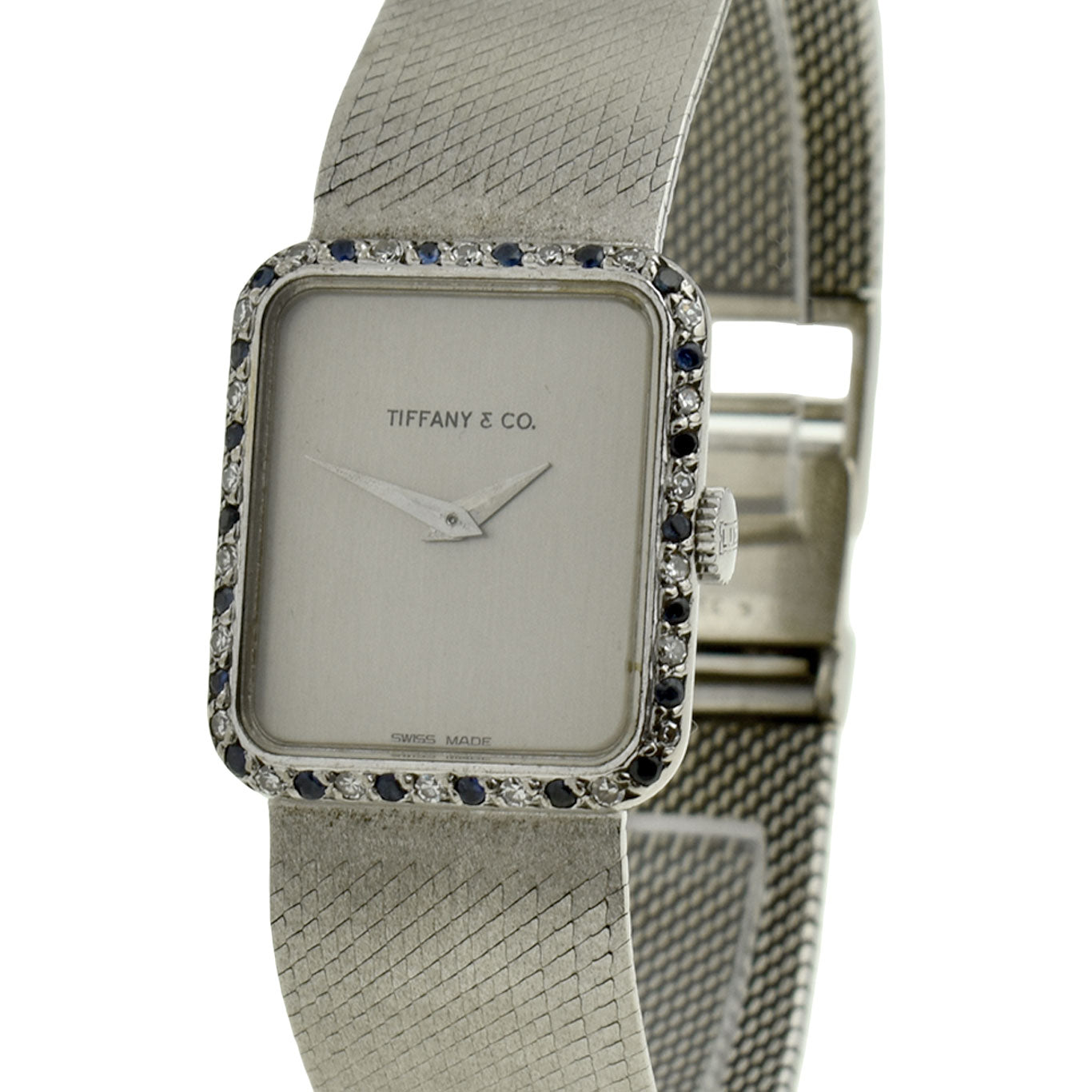 Tiffany &amp; Co by Chopard 18ct White Gold Diamond &amp; Sapphire Set Mechanical Wristwatch