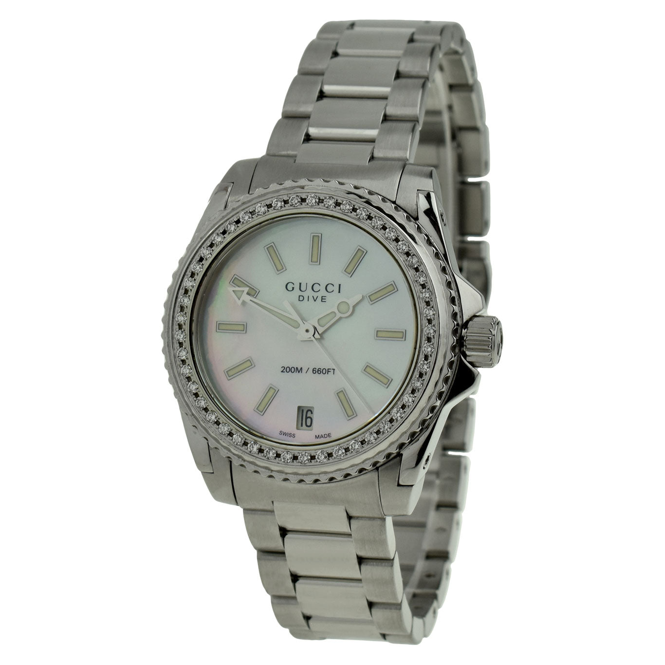 Gucci Dive Ladies Steel Diamond Set YA136306