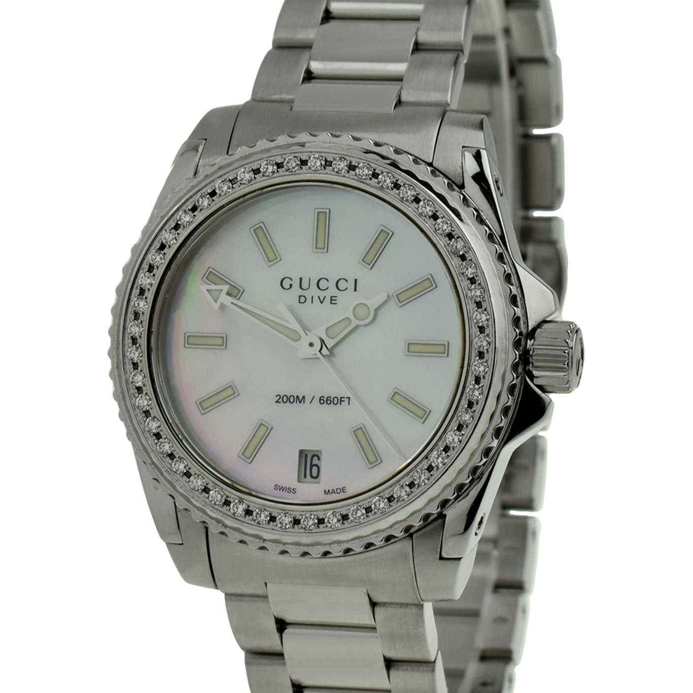 Gucci Dive Ladies Steel Diamond Set YA136306